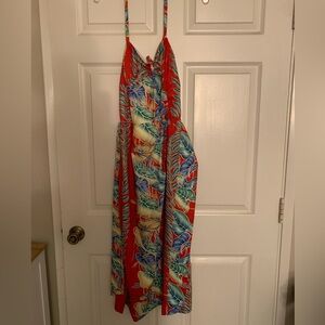Unique Vintage x Kamehameha Red, Yellow and Blue 1950’s Style Tiki Dress